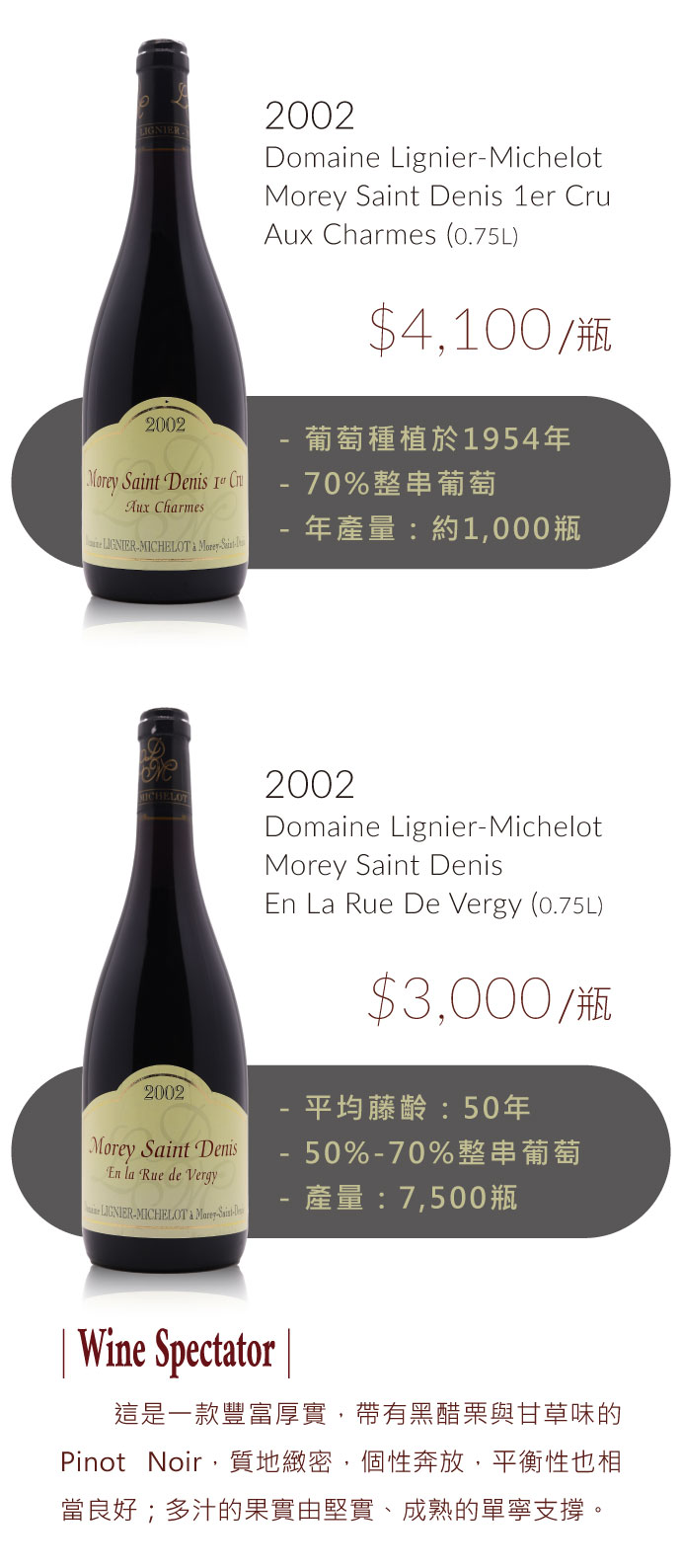 2002 Domaine Lignier-Michelot Morey Saint Denis En La Rue De Vergy